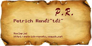 Petrich Renátó névjegykártya